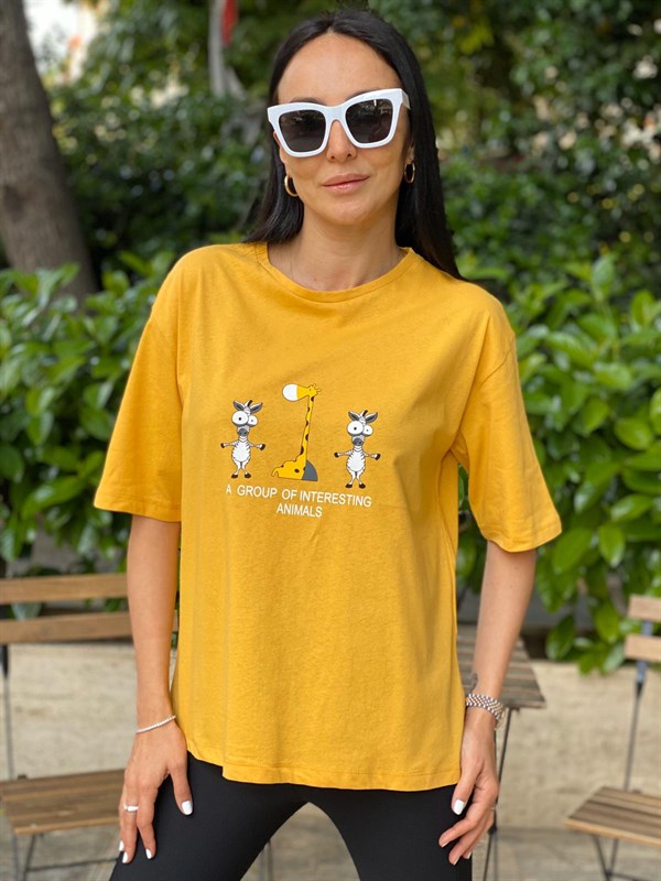 Sarı  Zürafa T-shirt
