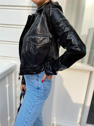 Siyah  Leather Ceket